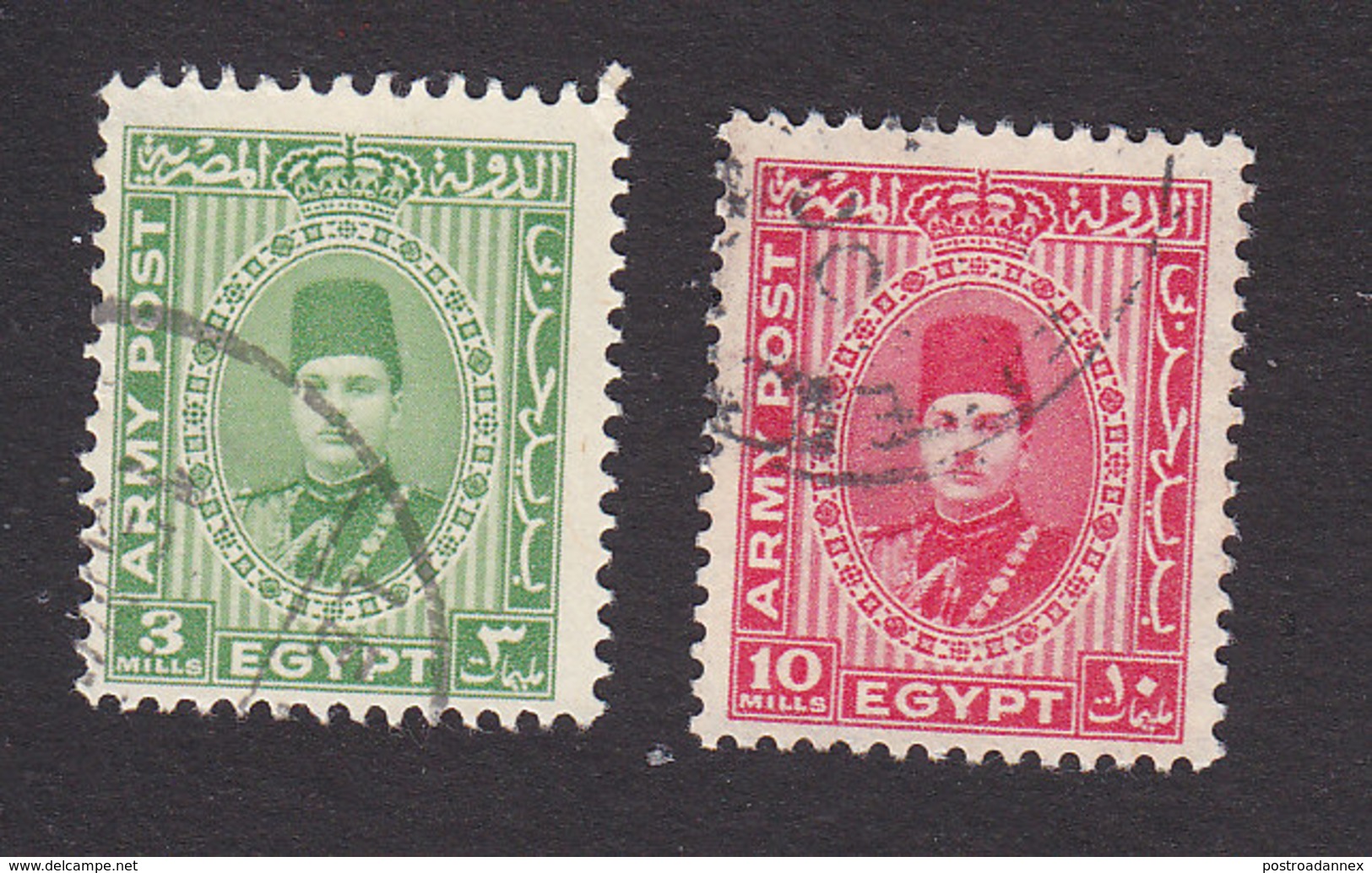 Egypt, Scott #M14-M15, Used, King Farouk, Issued 1939 - Used Stamps