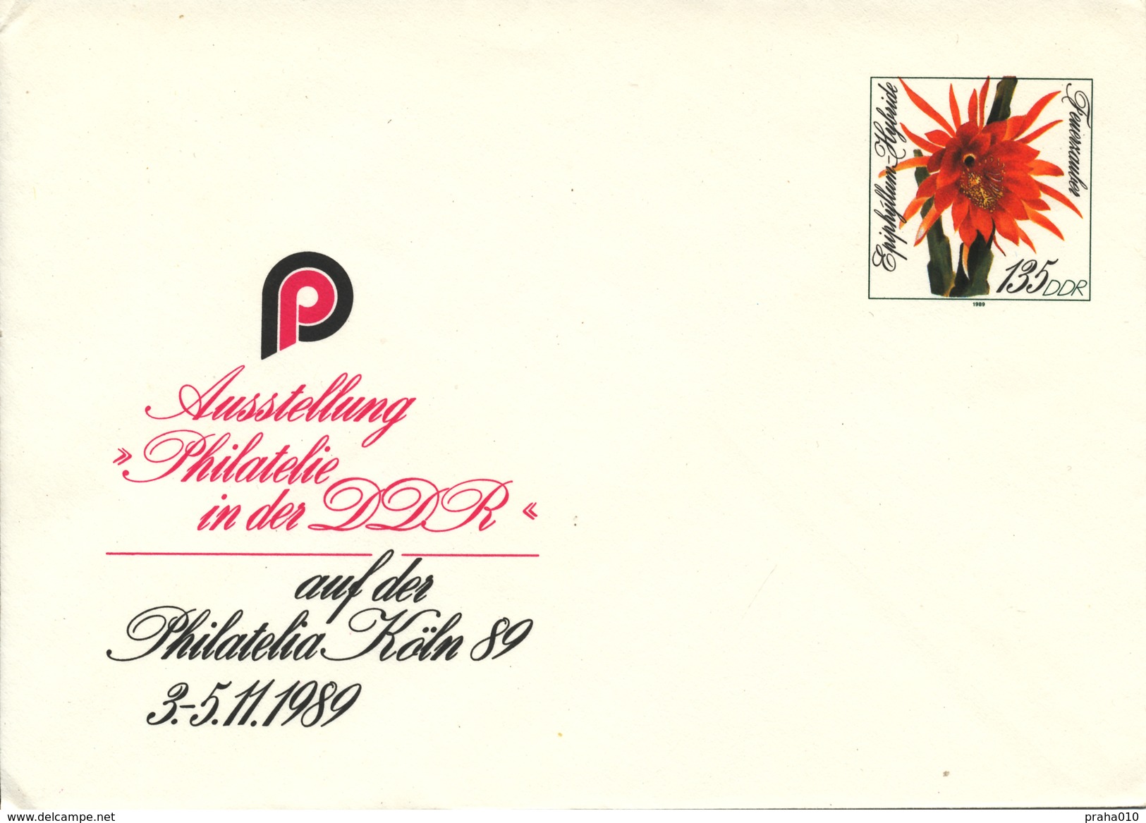 L4353 - DDR (1989) Postal Stationery / Philatelic Exhibitions Köln 89 (stamp: 135pf "Epiphyllum Hybrid") - Sukkulenten