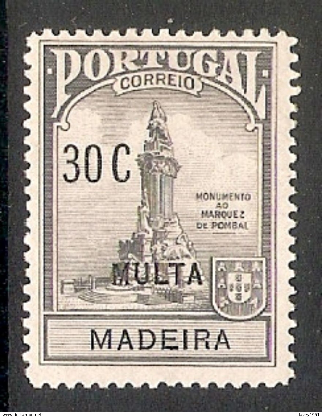 005646 Madeira 1925 Due 30c MH - Madeira