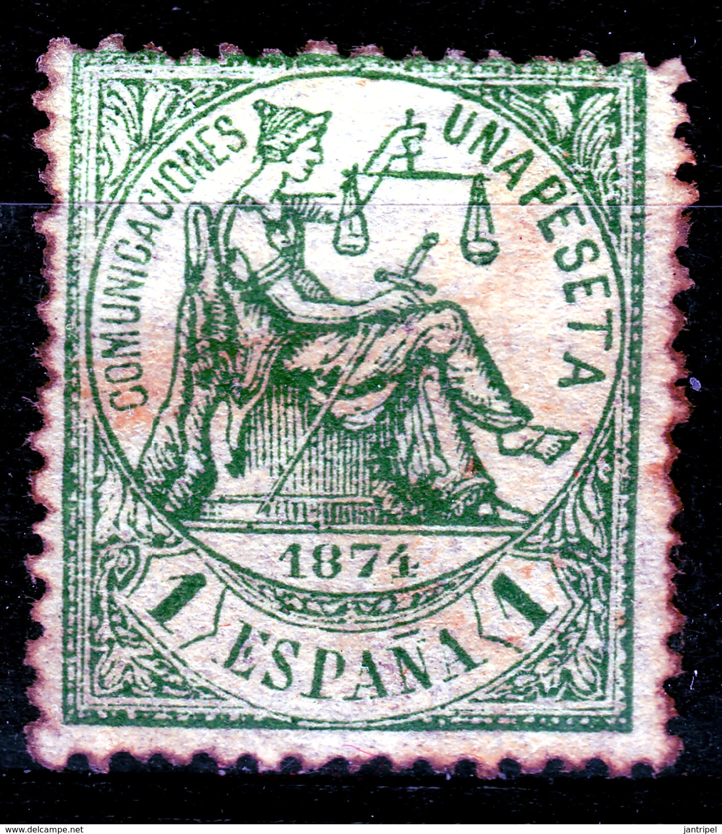 SPAIN  1874  1Peseta  MH - Unused Stamps