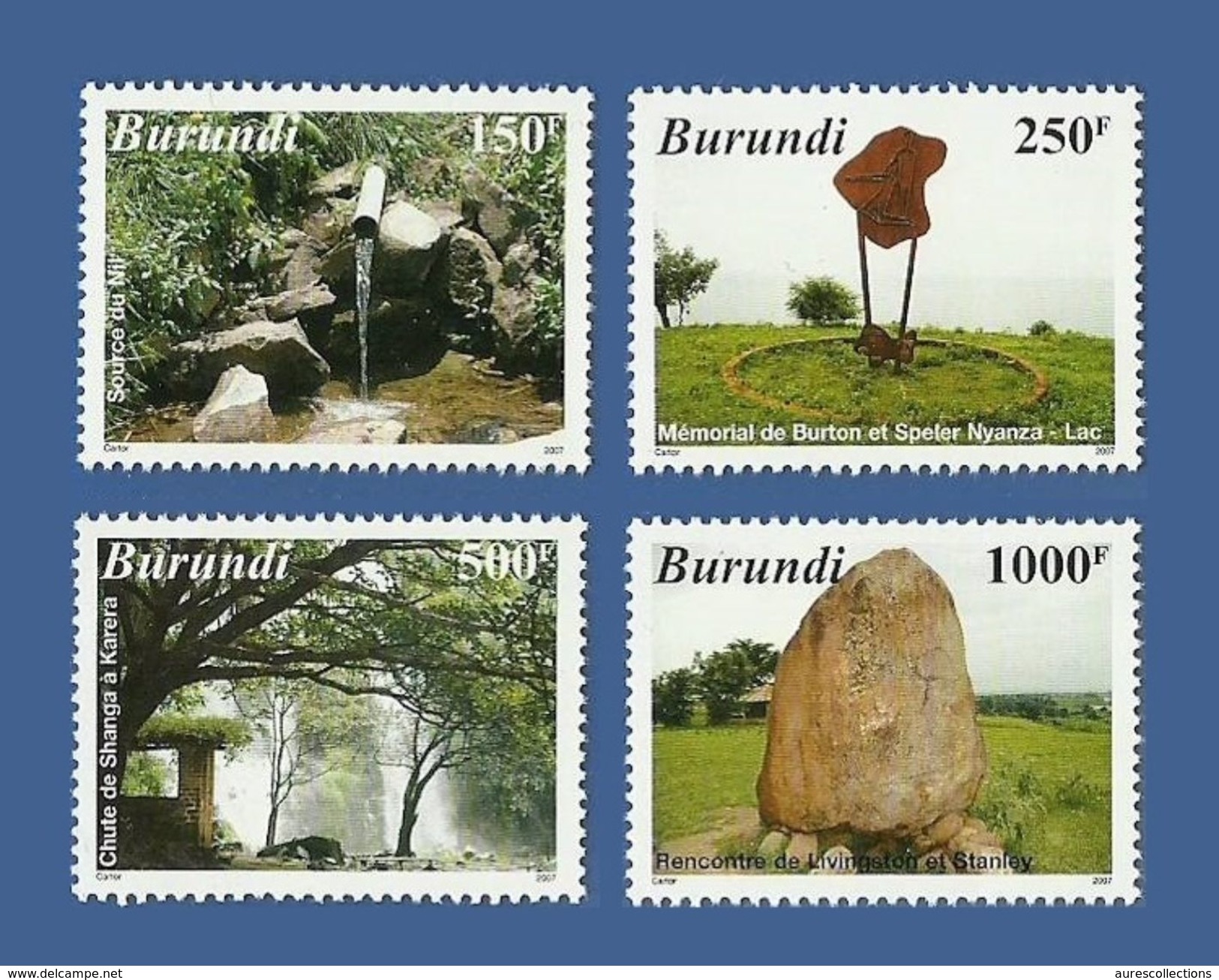 BURUNDI 2007 - TOURISME AU BURUNDI TOURISM - CHUTE SOURCE D'EAU EAU WATER WATERFALL FALLS LAC LAKE RARE - FULL SET - MNH - Minerals