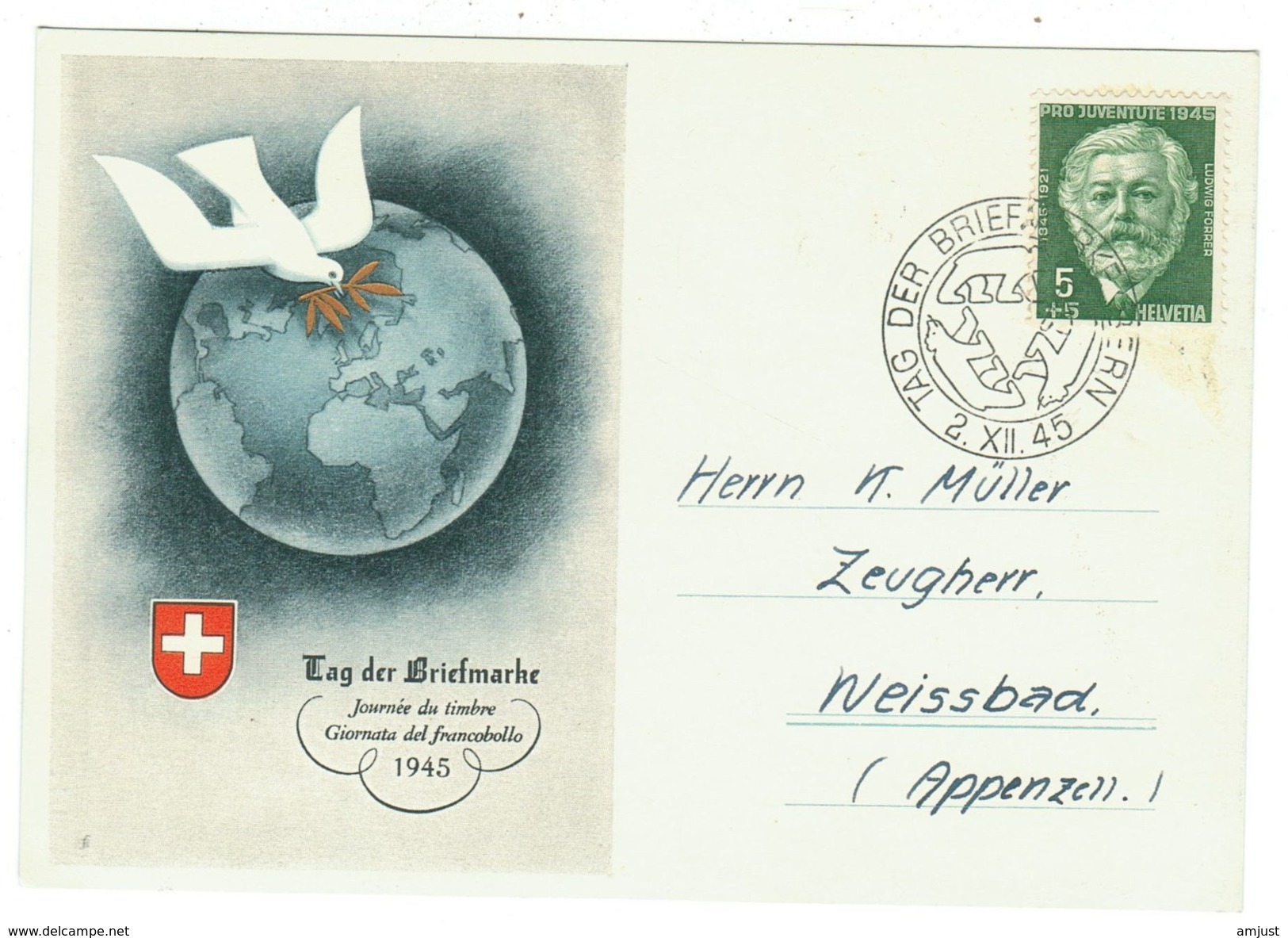 Suisse // Schweiz // Switzerland //  1940-1949 // Carte De La Journée Du Timbre 1945 - Briefe U. Dokumente