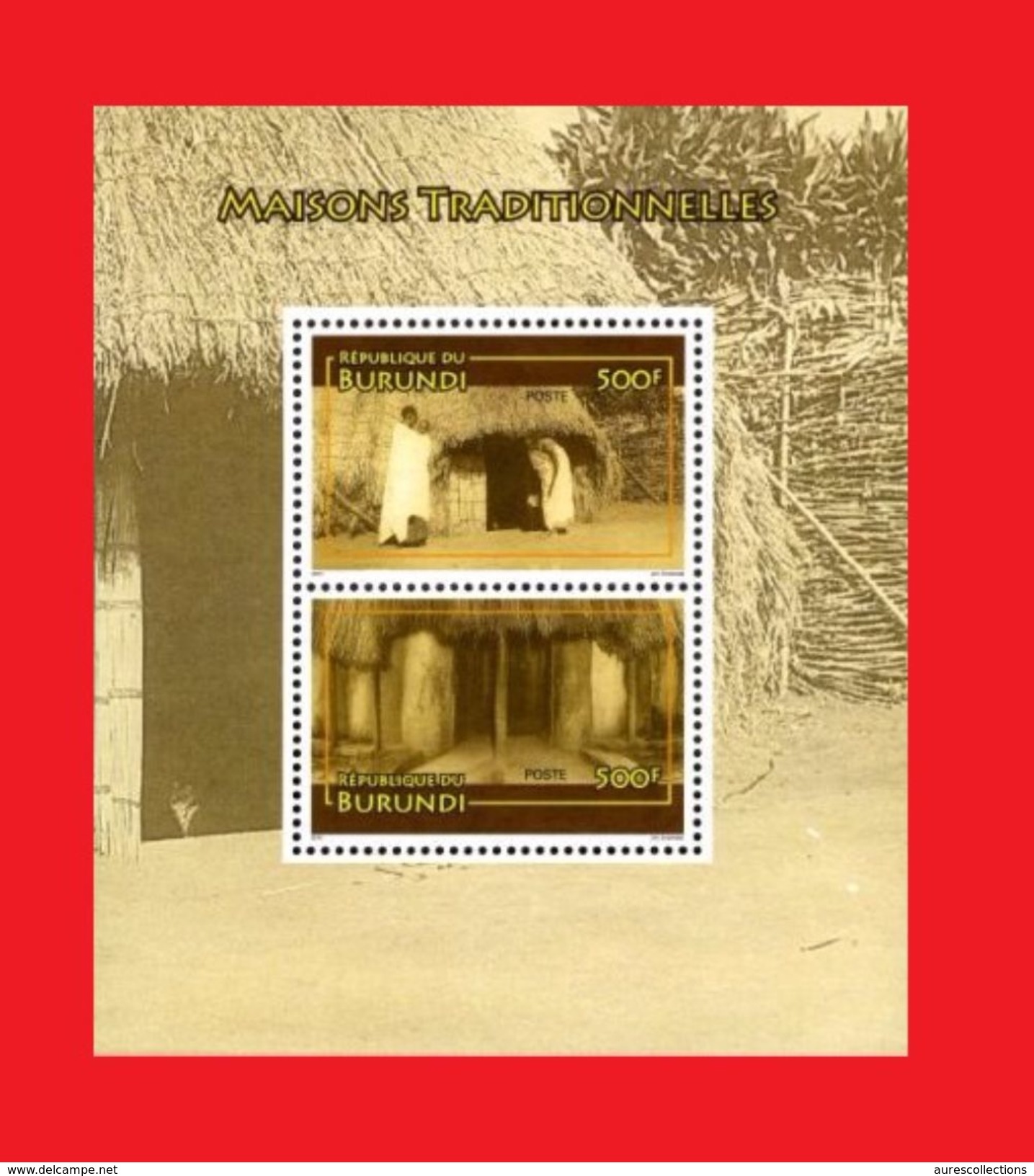 BURUNDI 2010 - HABITAT TRADITIONNEL TRADITIONAL HOUSING HOUSES HOUSE - RARE - S/S - MNH ** - Neufs