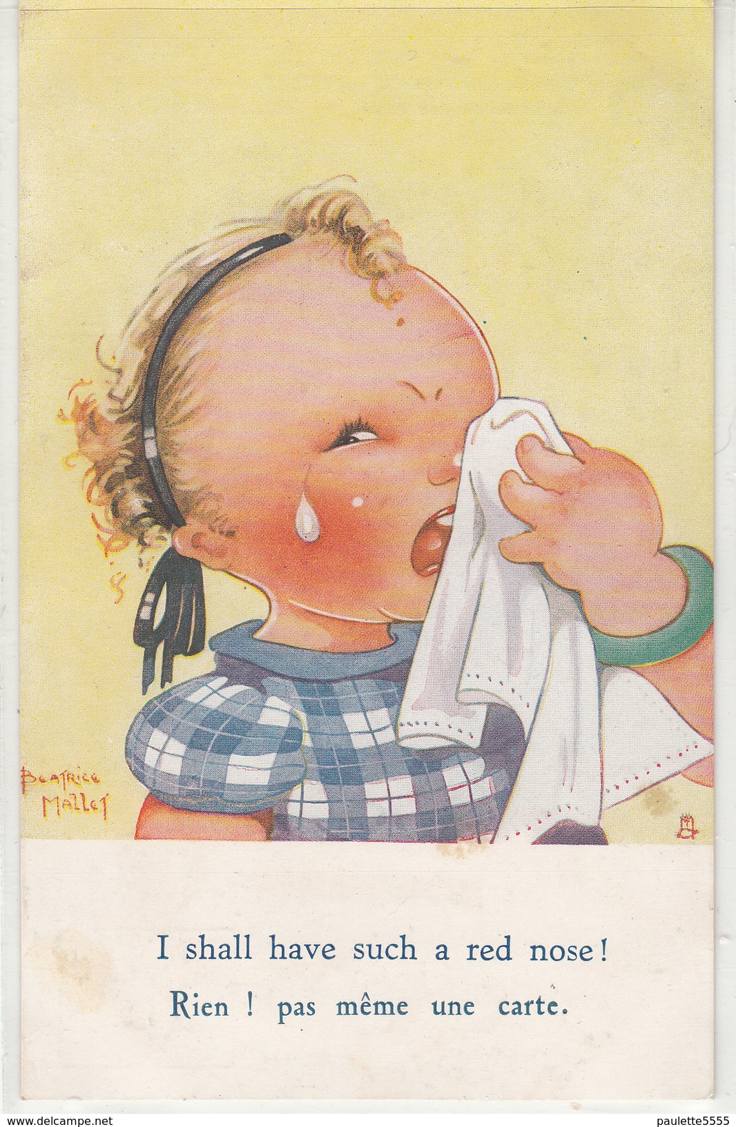 CPA-Illustrateur Béatrice Mallet- Bébé Grosse Larme- I Shall Have Such A Red Nose !- PAS MËME UNE CARTE-TBE-2scans - Mallet, B.