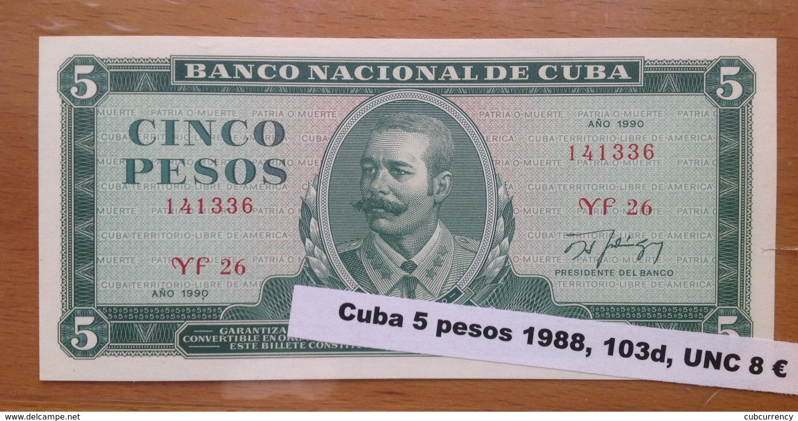 Cuba  5 Pesos 1990 UNC - Cuba