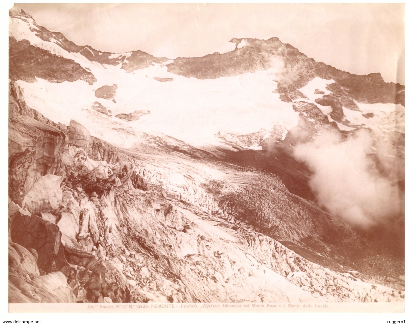 FOTO ALINARI 15929 PIEMONTE Vedute Alpine  Ghiacciai Del Monte Rosa E Del Monte Delle Loccie - Altri & Non Classificati