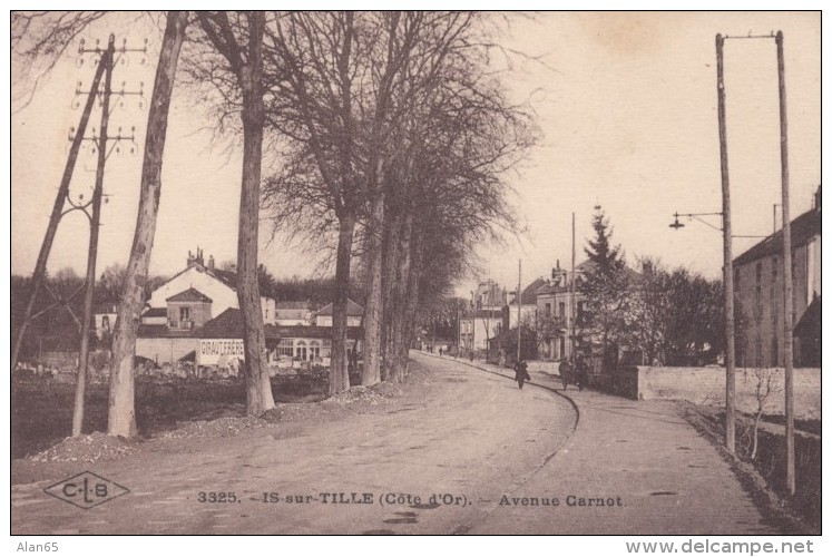 Is-sur-Tille France, Avenue Carnot Street Scene, C1910s Vintage Postcard - Is Sur Tille