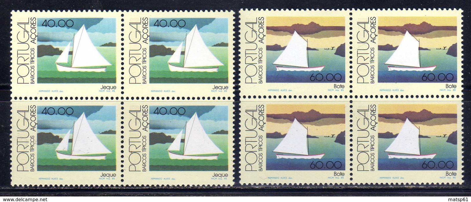 Azores Sc#354-355 (1985) Typical Boats In Block Of 4 OG MNH** - Azores