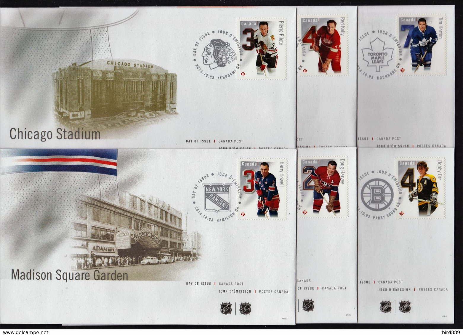 2014 Canada Hockey NHL Canadian Defencemen Set Of 6 FDC - 2011-...