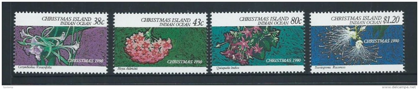 Christmas Island 1990 Xmas Flowers Set 4 MNH - Christmas Island