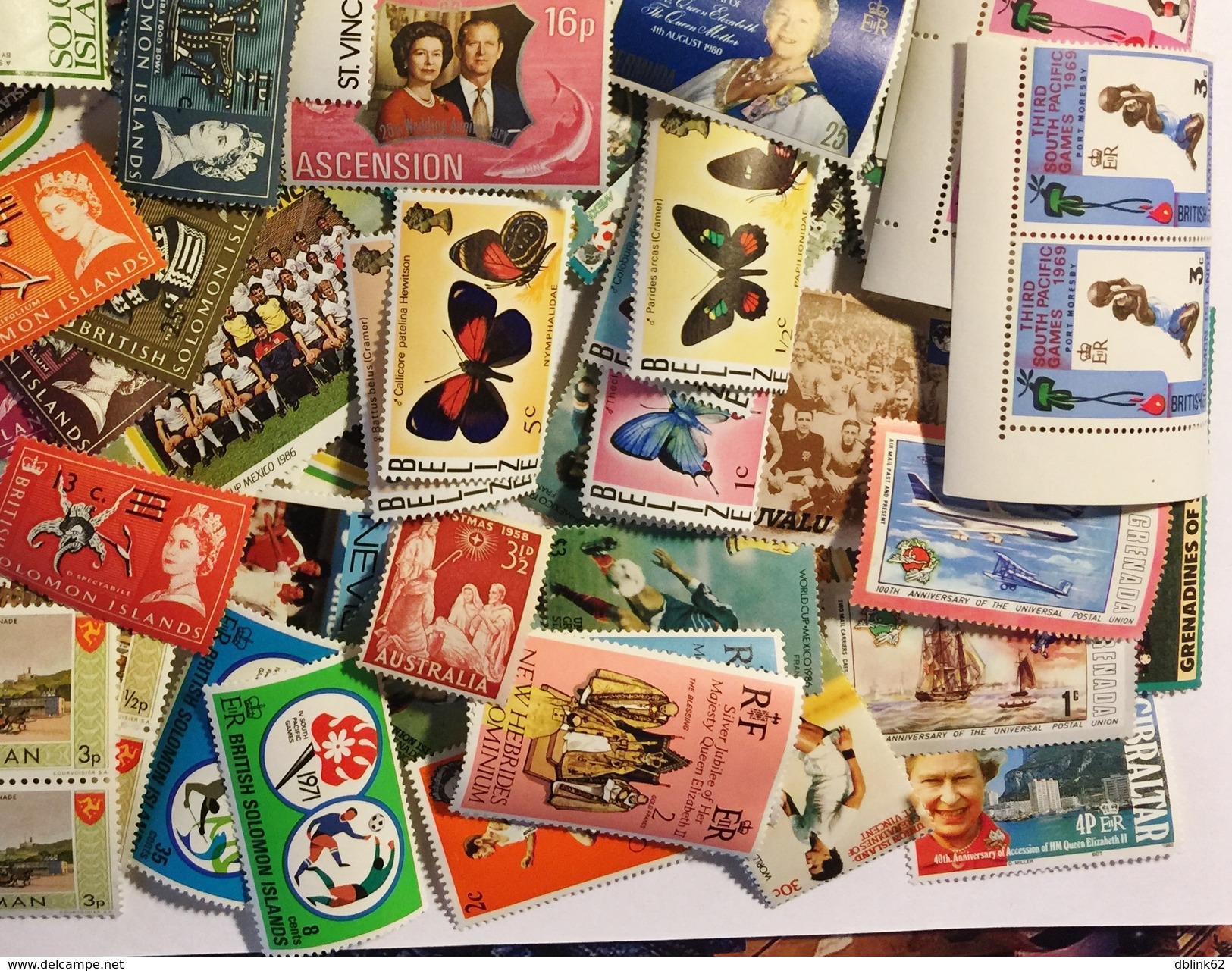 British Commonwealth MNH QEII Perfect Lot Of 100 Mint Incl Pairs And Full Sets - Collections (without Album)