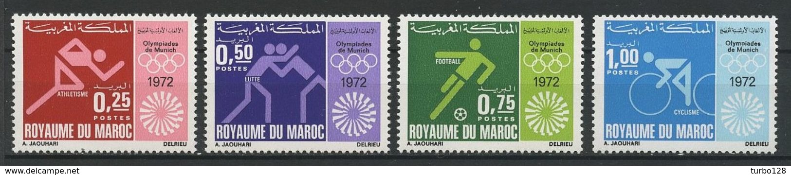 MAROC 1972 N° 642/645 ** Neufs MNH Superbes Cote 2,80 € Sports JO De Munich Jeux Games Football Cyclisme Athlétisme Lutt - Morocco (1956-...)