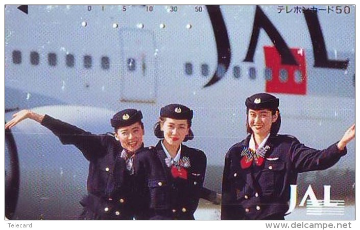 Télécarte  JAPON * 110-73311  * JAL (2320)  STEWARDESS  *  Phonecard JAPAN * Airplane * Flugzeug AVION * AIRLINE - Flugzeuge