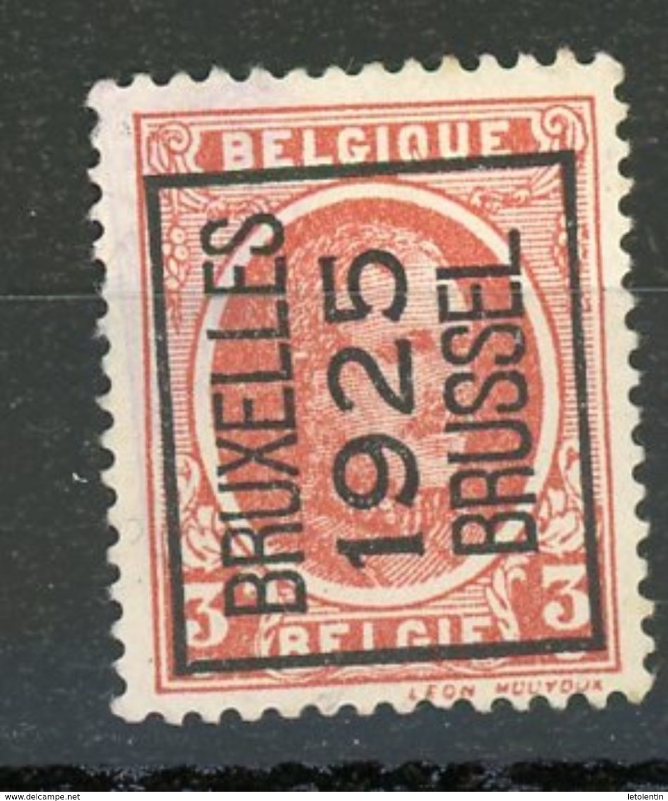 BELGIQUE    BRUXELLES / BRUSSEL 1925 - N° Yvert ? (*) - Typos 1922-26 (Albert I.)