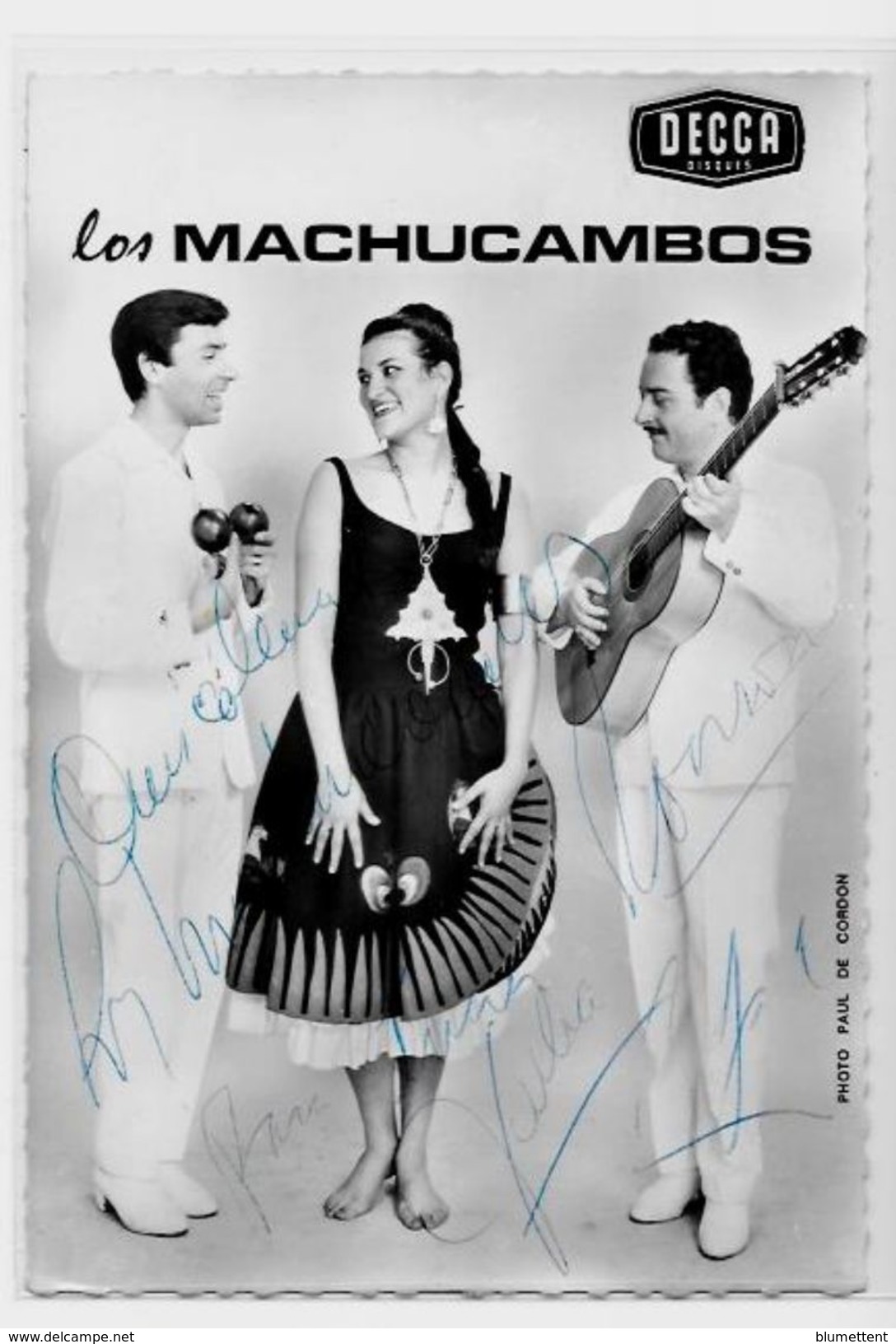 CPSM Autographe Signature à L'encre Non Circulé Los Machucambos - Autres & Non Classés