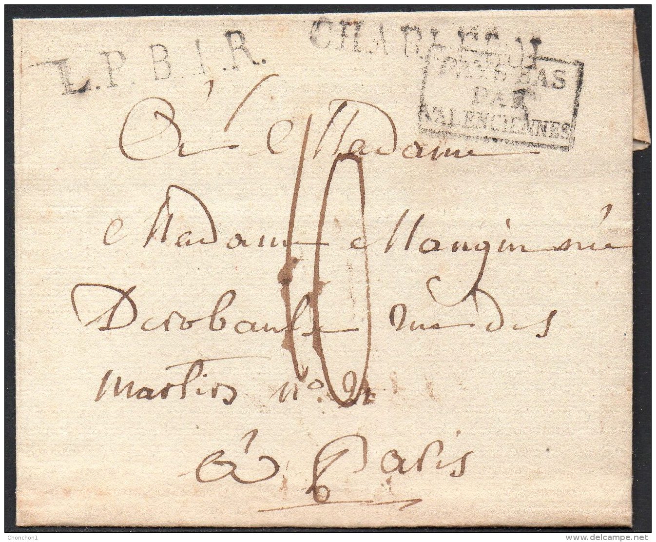 Belgique France - Précurseur - 1826 - Charleroi - Paris - Pays Bas Par Valenciennes - Sans Contenu - 1815-1830 (Holländische Periode)