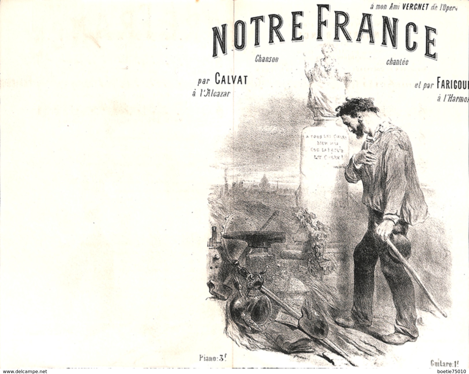 Notre France, Chanson, Partition Ancienne, Petit Format, Couverture Illustrée. - Scores & Partitions