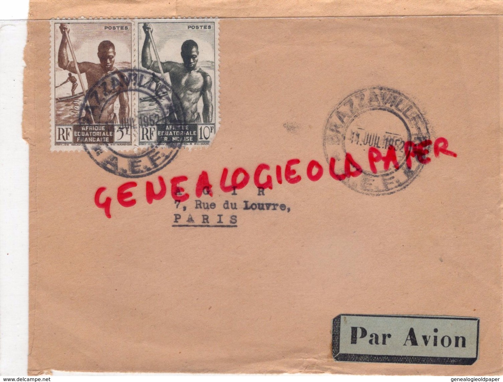 AFRIQUE - CONGO BRAZAVILLE 1952- ENVELOPPE PAR AVION - Autres & Non Classés