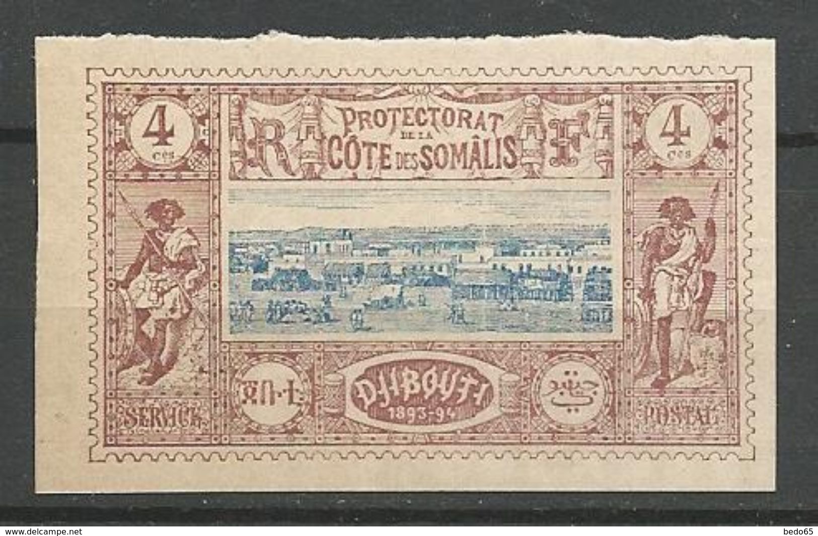 COTE DES SOMALIS N° 8a NEUF** LUXE SANS CHARNIERE MNH   / Signé CALVES - Unused Stamps