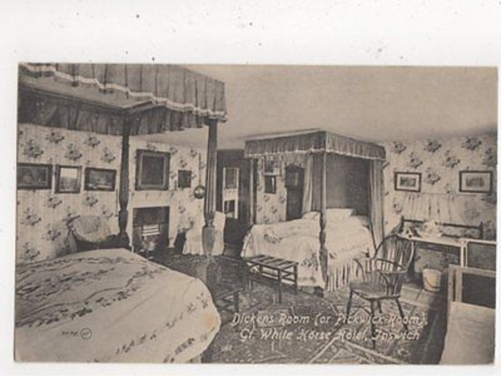 Dickens Room Great White Horse Hotel Ipswich Vintage Postcard 802a - Autres & Non Classés