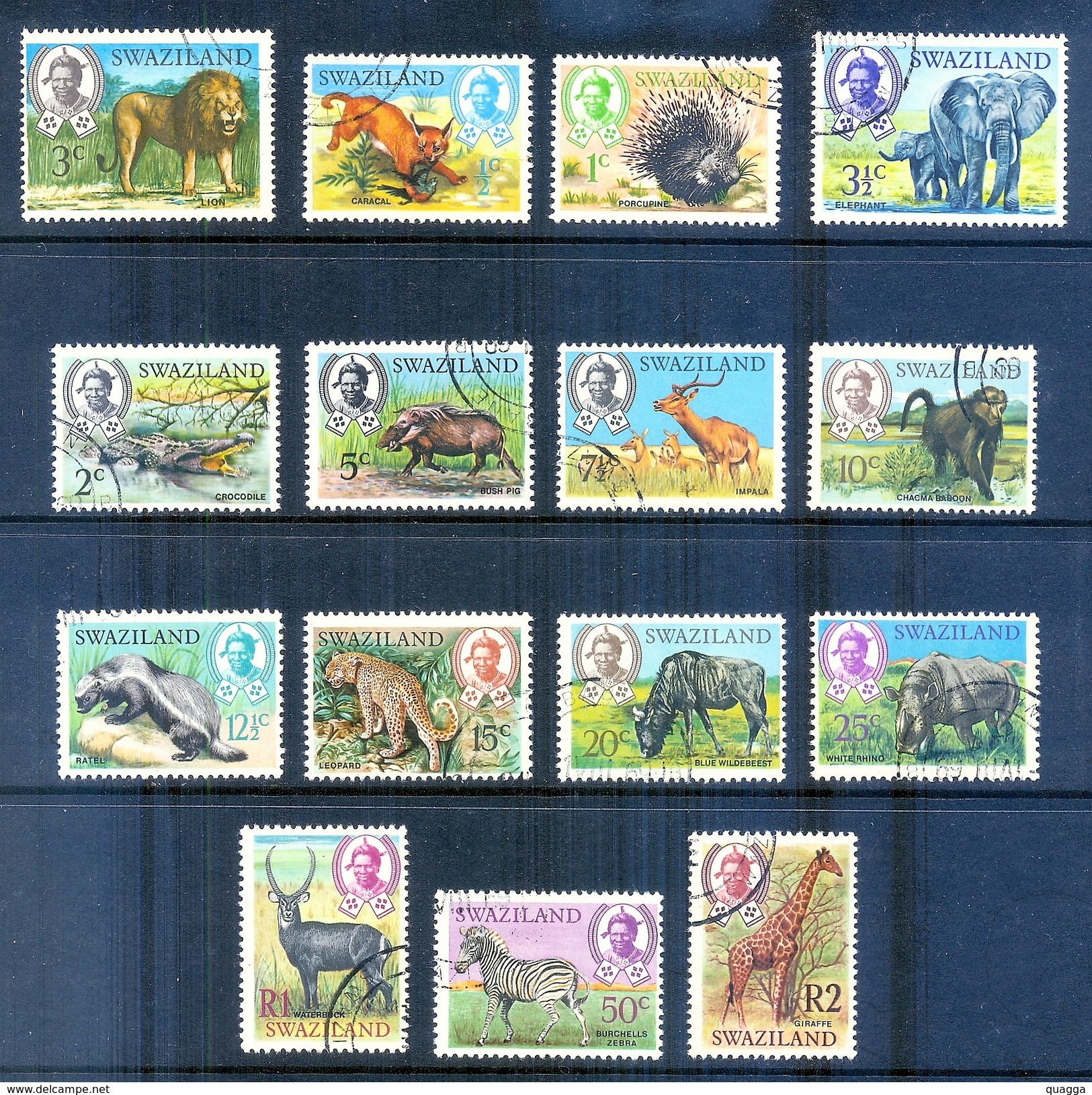 Swaziland 1969-1975. Complete Animals Set. SG 161-175. - Swaziland (...-1967)