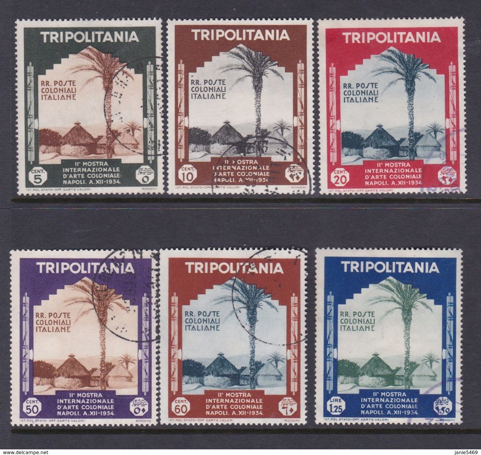 Italy-Colonies And Territories-Tripolitania S94-99 1934 2nd International Colonial Art Fair, Used Set - Tripolitania