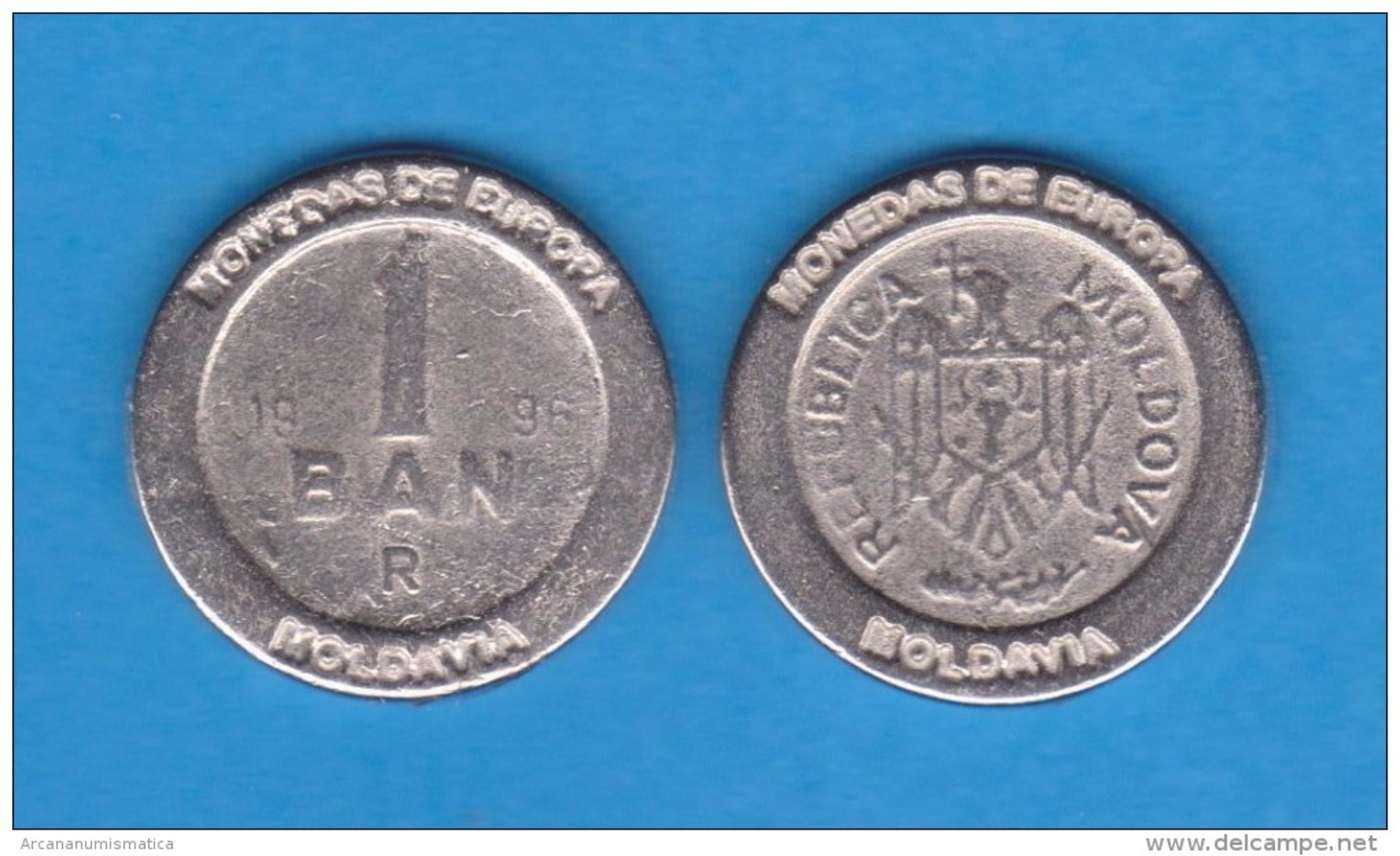 MOLDAVIA 1 BAN 1.996 KM#1 Colección  "MONEDAS DE EUROPA"  SC/UNC  Réplica  T-DL-11.509 - Moldova