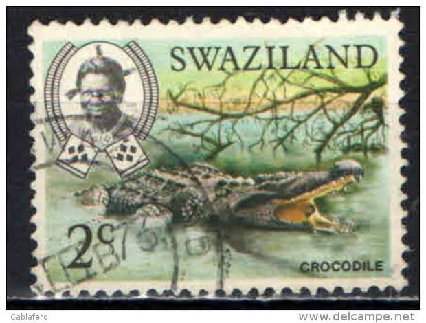 SWAZILAND - 1969 - FAUNA AFRICANA: COCCODRILLO - USATO - Swaziland (1968-...)