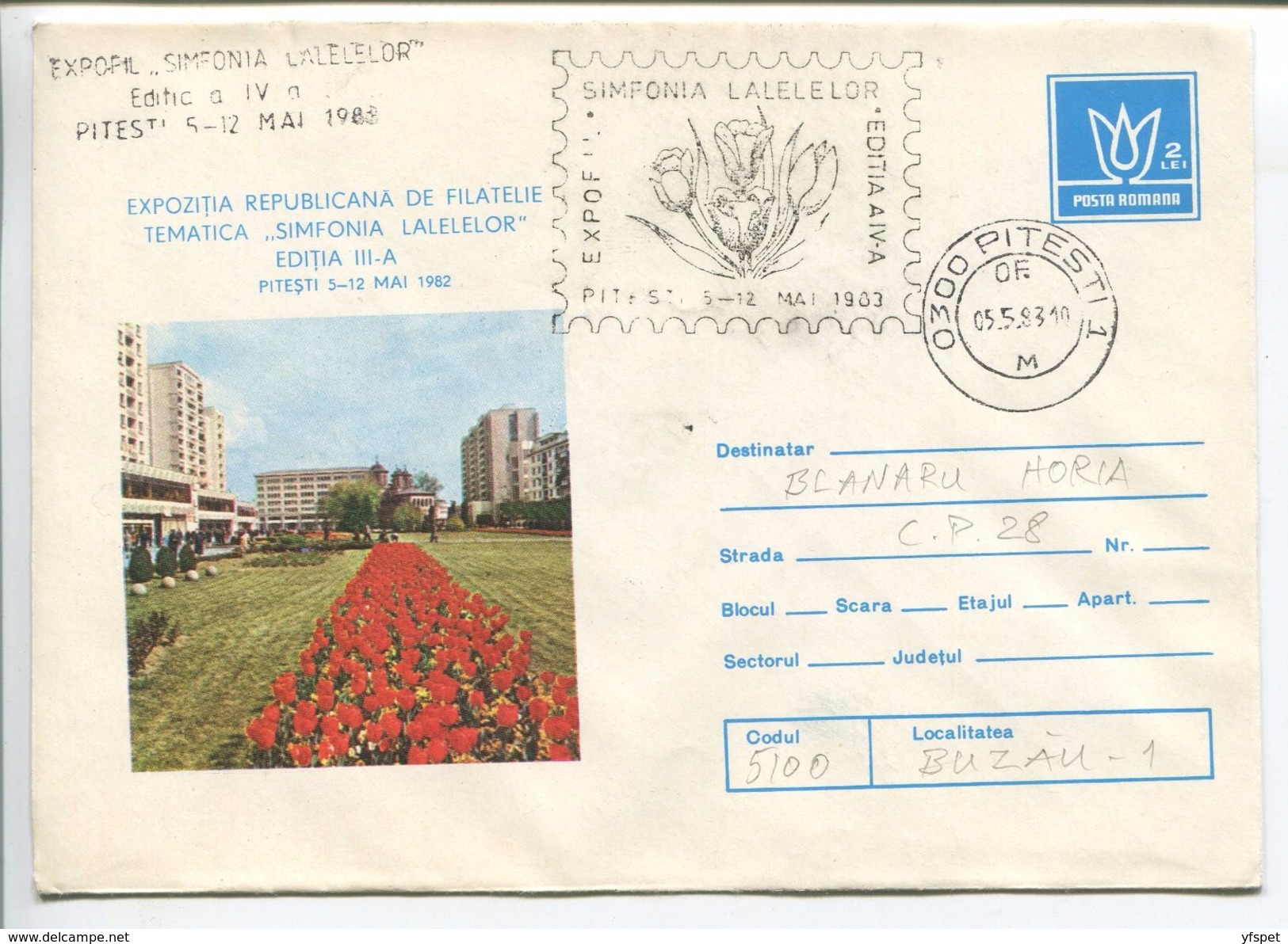 Pitesti - Tulip Symphony Festival - Stationery (stamp : Original Stamp) - Postal Stationery