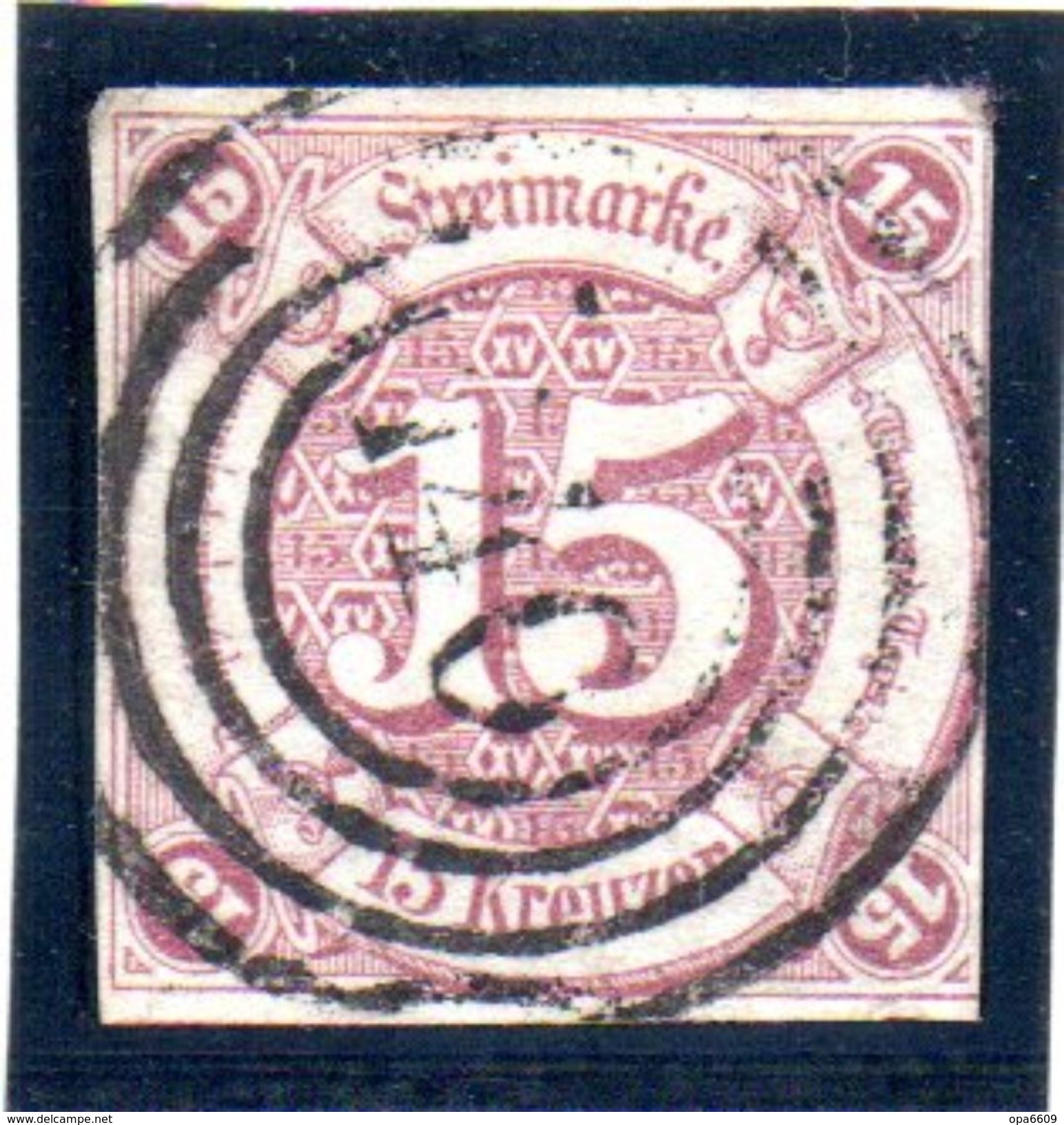 Thurn Und Taxis "Freimarken Ziffern Im Kreis" Mi-Nr. 24  15 Kr (dunkel)braunpurpur, Gestempelt - Sonstige & Ohne Zuordnung