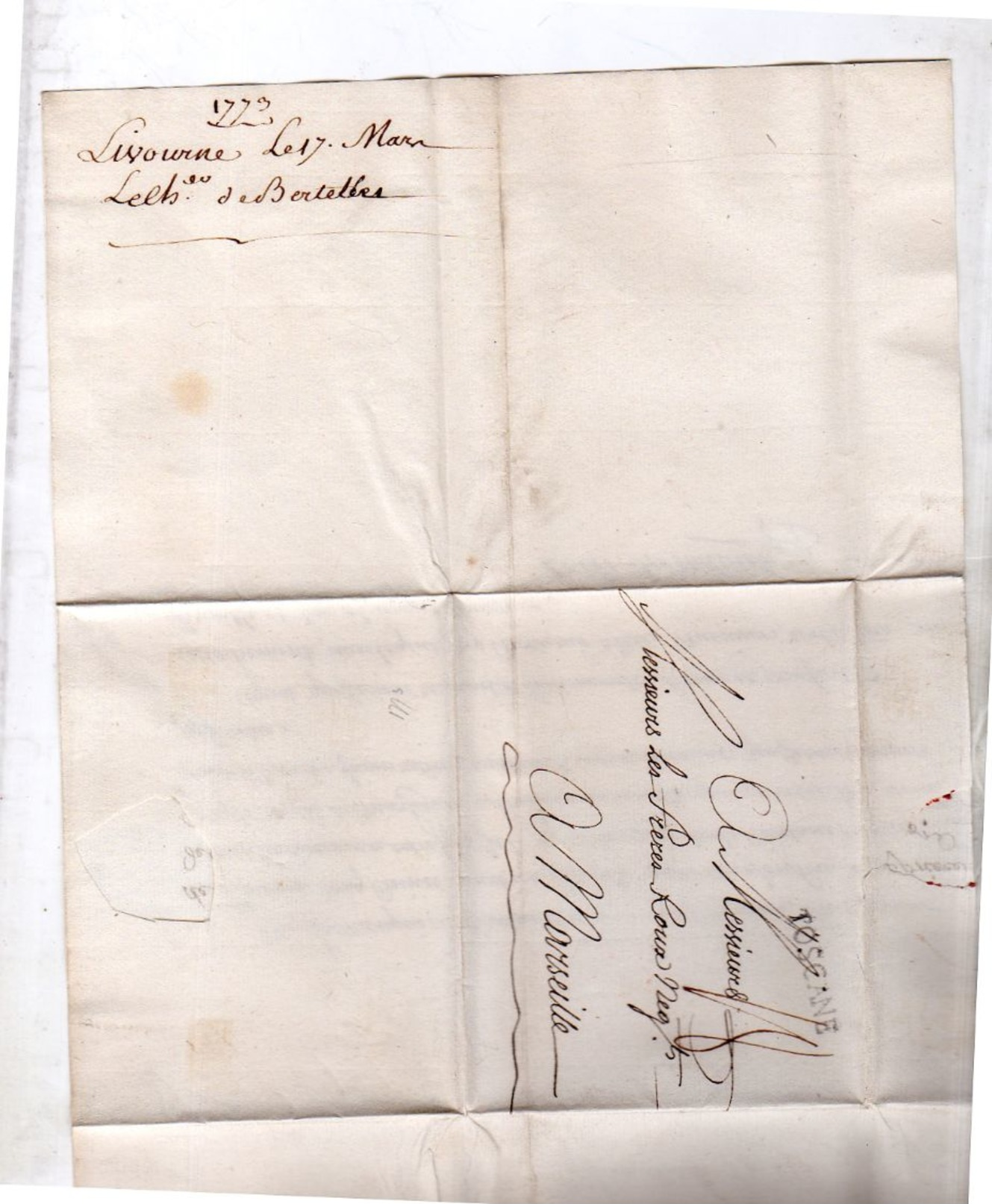 1773 Job Application Livorno TOSCANE To Freres Roux Marseille (EO57) - Parma