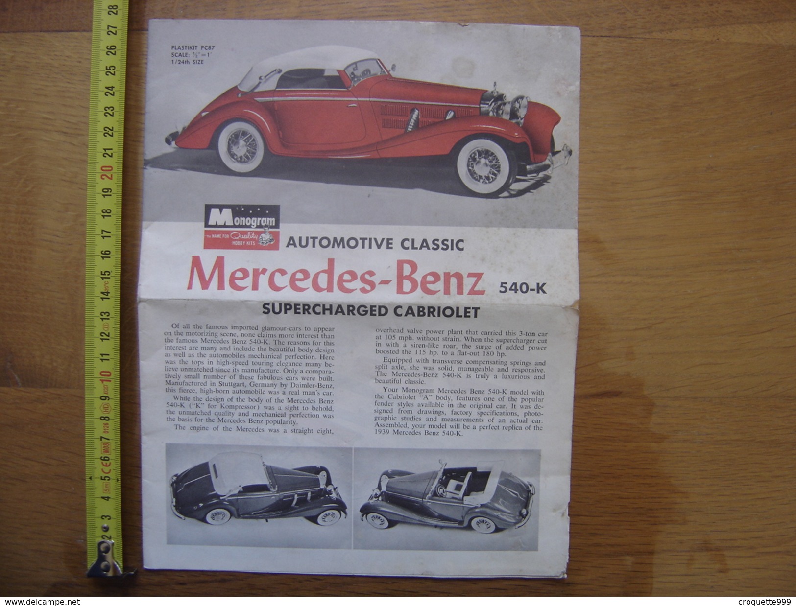 Notice Prospectus Brochure De Montage MERCEDES BENZ 1963 Monogram AUTOMOBILE - Other & Unclassified