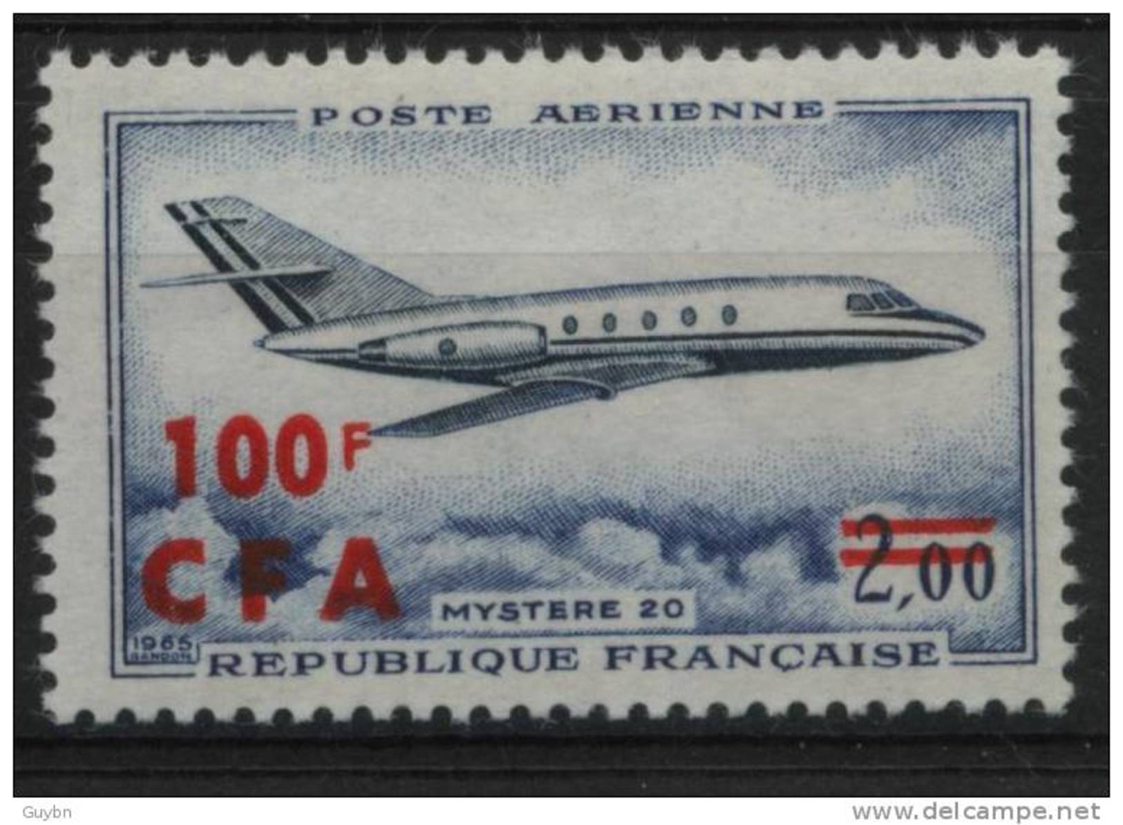 Yt A 61 ** Neuf Sans Charniere Sans Charniere, Aerien Aviation  . Reunion CFA . Mystere 20 .. Cote 2.50 &euro; - Airmail