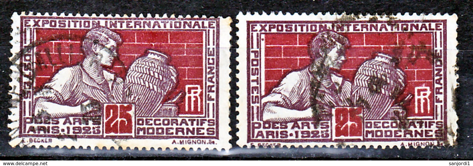 France 212 Variété Chiffre 2 Fermé Et Normal Oblitéré Used - Used Stamps