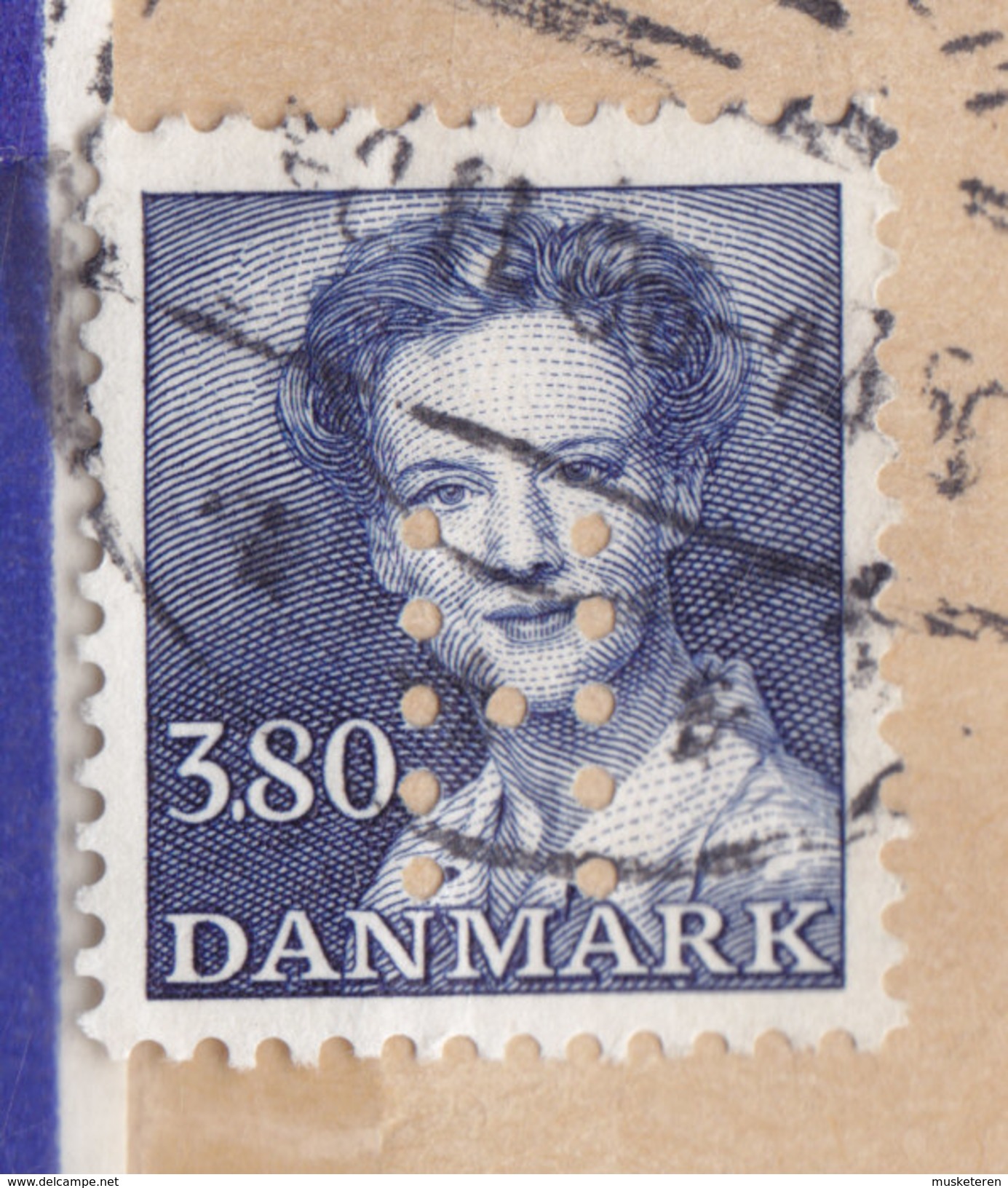 Denmark Småpakke Petit Paquet Label Brotype IId? HØRSHOLM 1986? Cover Brief PERFIN Perforé Lochung (3 Scans) - Briefe U. Dokumente