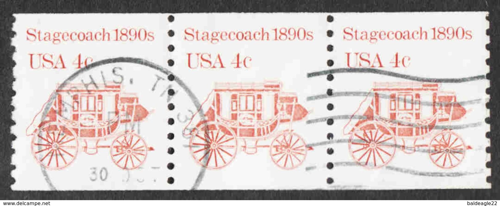 United States - Scott #1898A Used - Strip Of 3 - Coils & Coil Singles