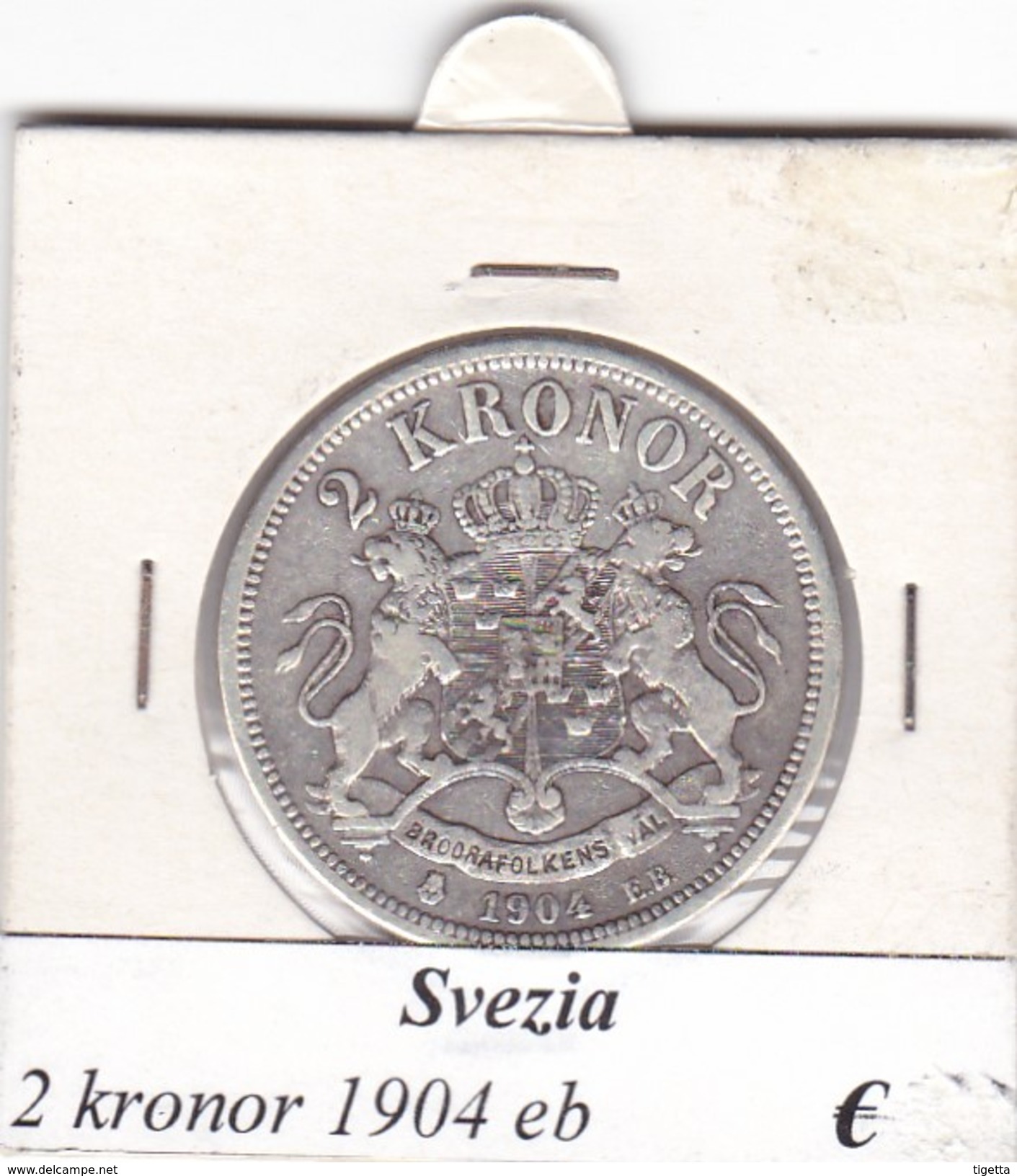 SVEZIA   2  KRONOR  ANNO 1904  COME DA FOTO - Sweden