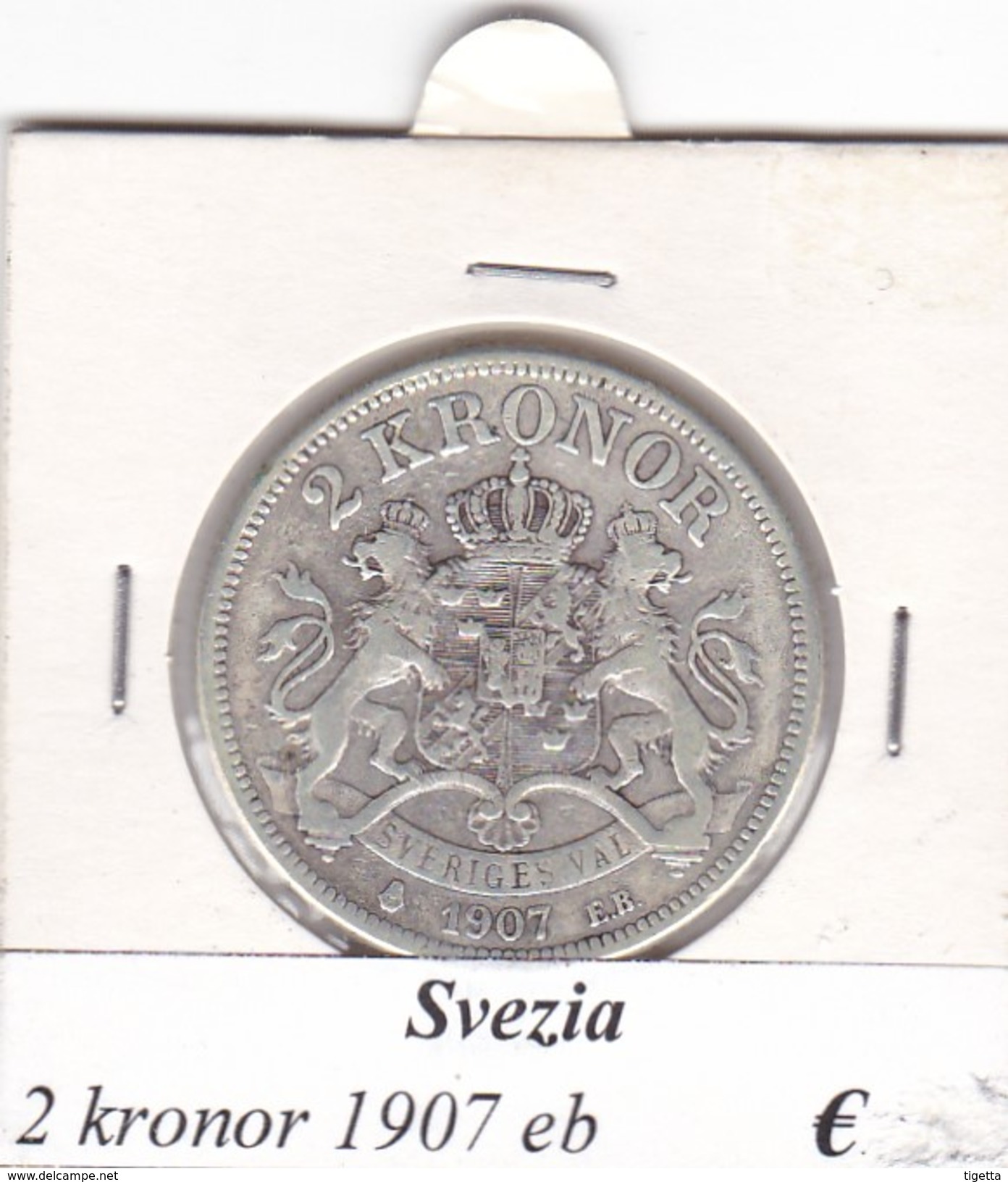 SVEZIA   2  KRONOR  ANNO 1907  COME DA FOTO - Svezia