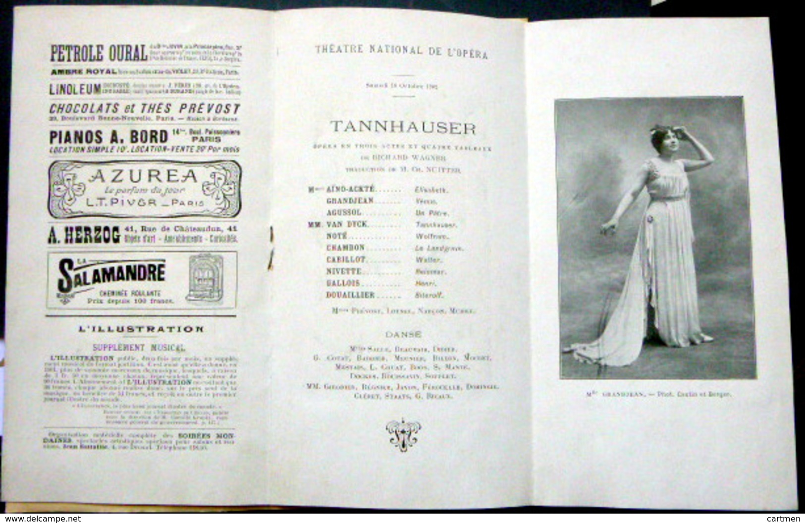 MUCHA PROGRAMME THEATRE DE L'OPERA DE L'ILLUSTRATION THANNAUSER 18 OCTOBRE 1902 BELLE COMPOSITION GAUFREE  BEL ETAT - Programmes