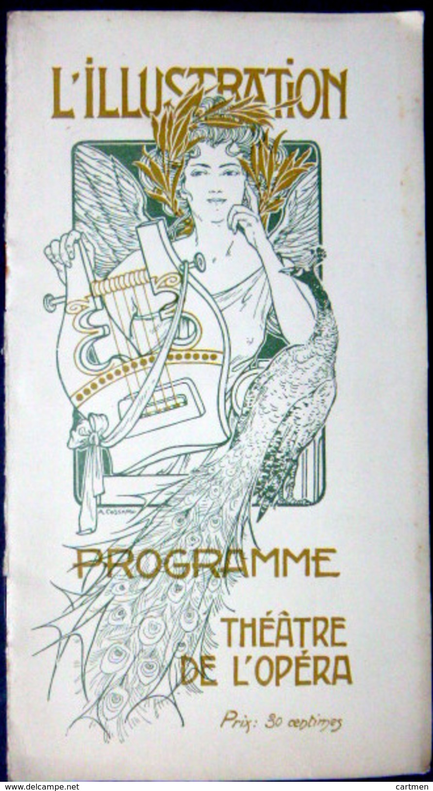 COSSARD PROGRAMME THEATRE DE L'OPERA  WAGNER 22 NOVEMBRE 1902 L'ILLUSTRATION BELLE COMPOSITION BEL ETAT  STYLE MUCHA - Programmes