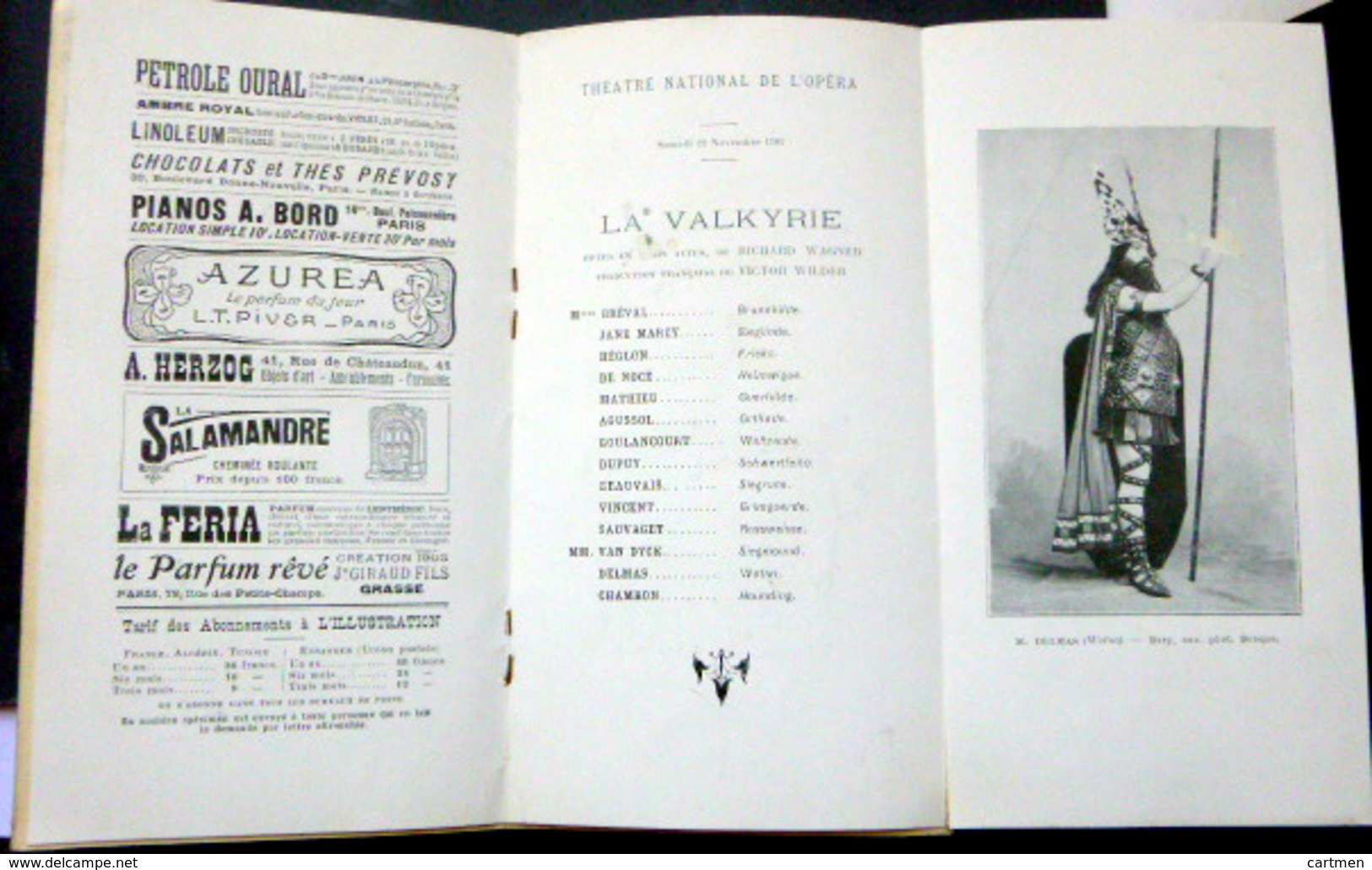 COSSARD PROGRAMME THEATRE DE L'OPERA  WAGNER 22 NOVEMBRE 1902 L'ILLUSTRATION BELLE COMPOSITION BEL ETAT  STYLE MUCHA - Programmes