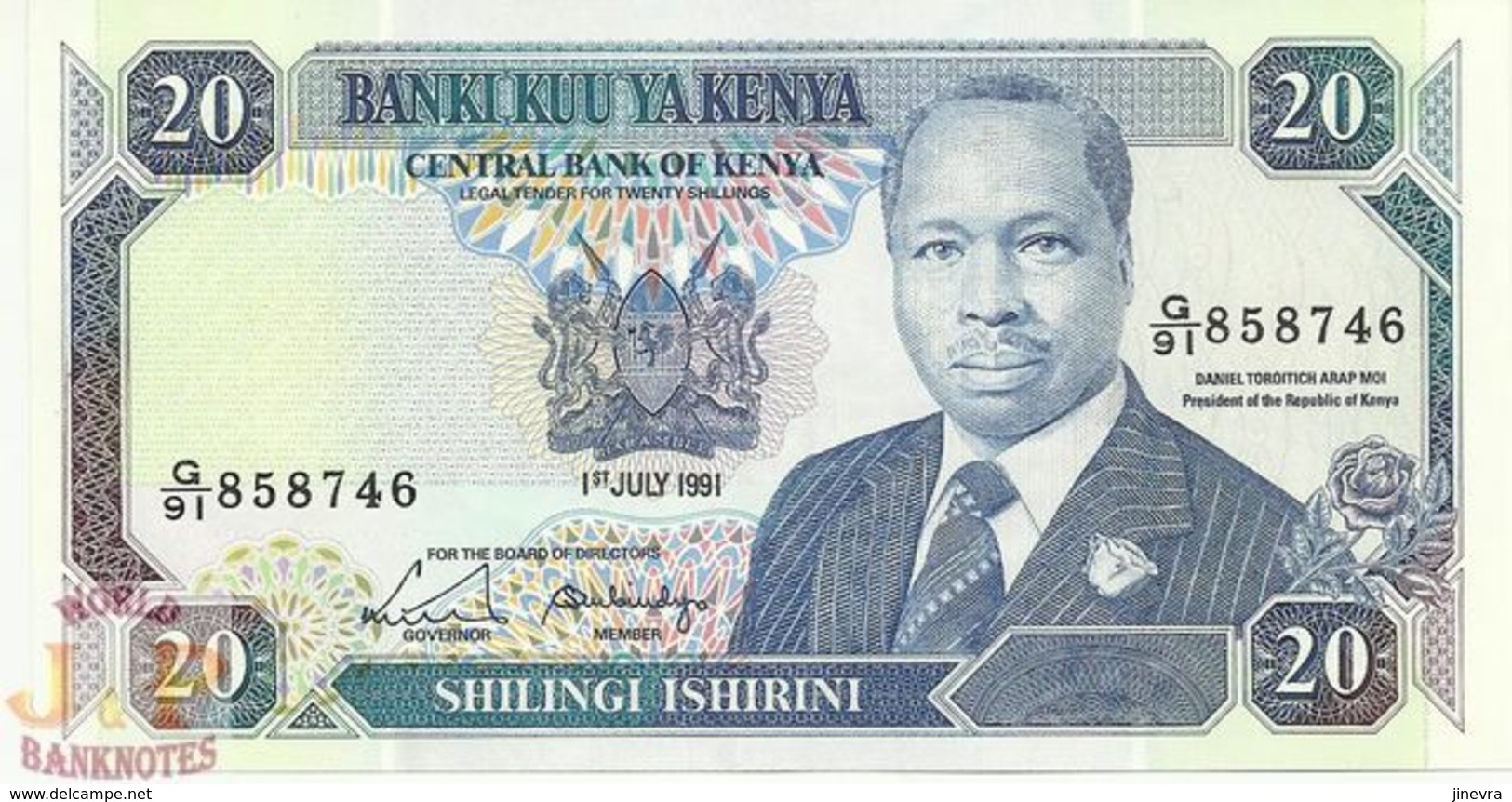 KENYA 20 SHILLINGS 1991 PICK 25d UNC - Kenya