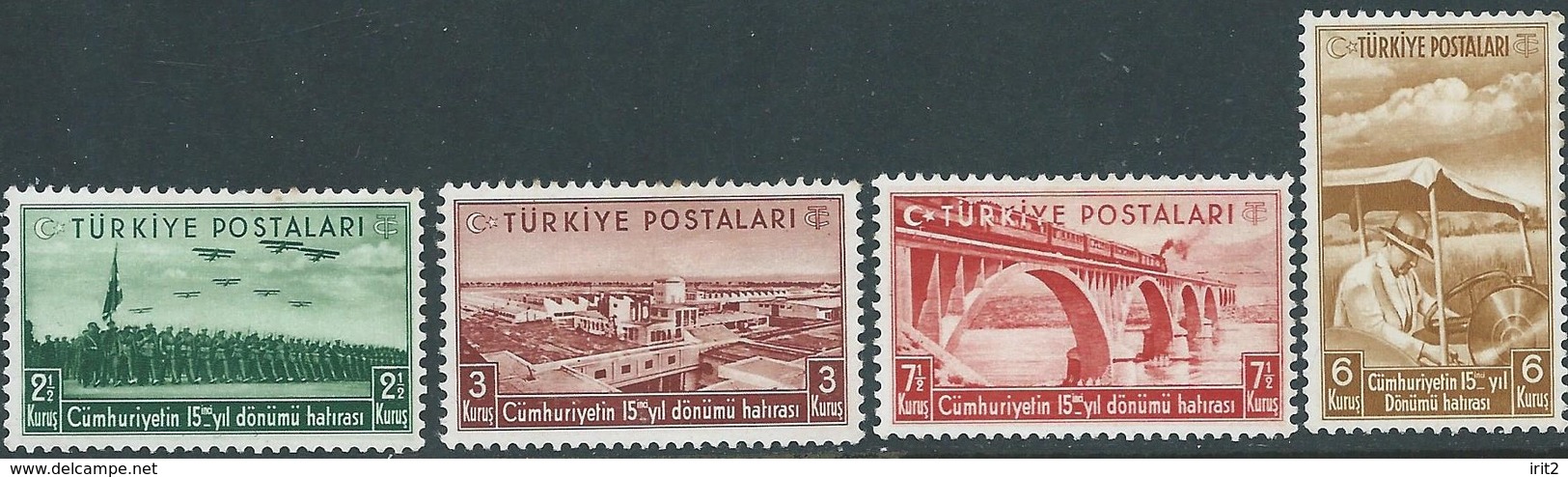 TURCHIA -TURKEY-TURKISH - 1938  SET NON UTILIZZATI - Neufs