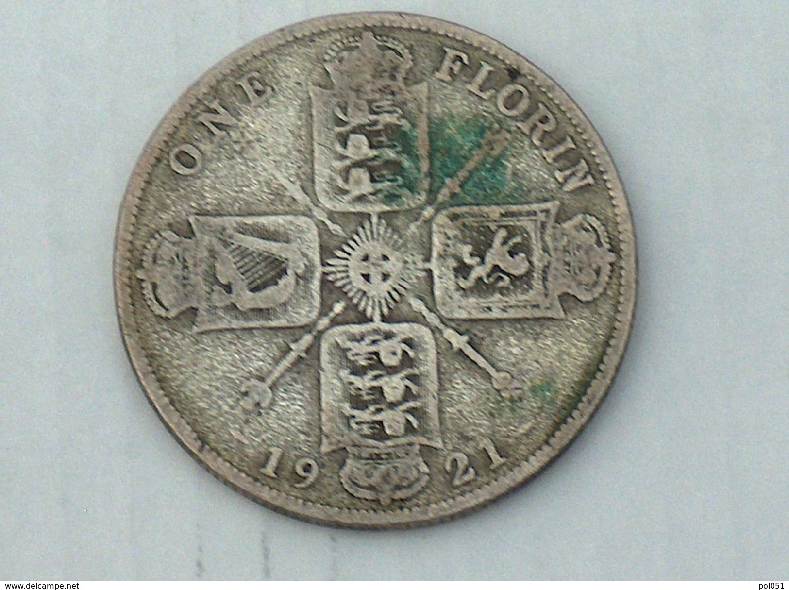 UK GRANDE BRETAGNE ONE 1 Florin 1921 ARGENT SILVER - J. 1 Florin / 2 Schillings