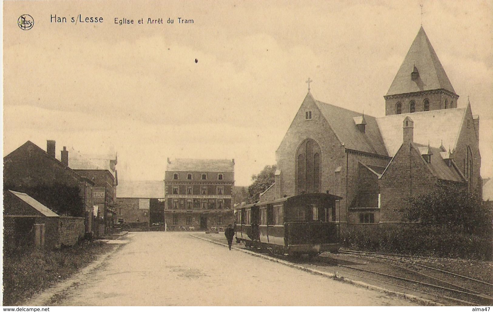 Han-sur-Lesse -  Eglise Arrêt Tram Avec Tram -  Edit. Thill - Rochefort