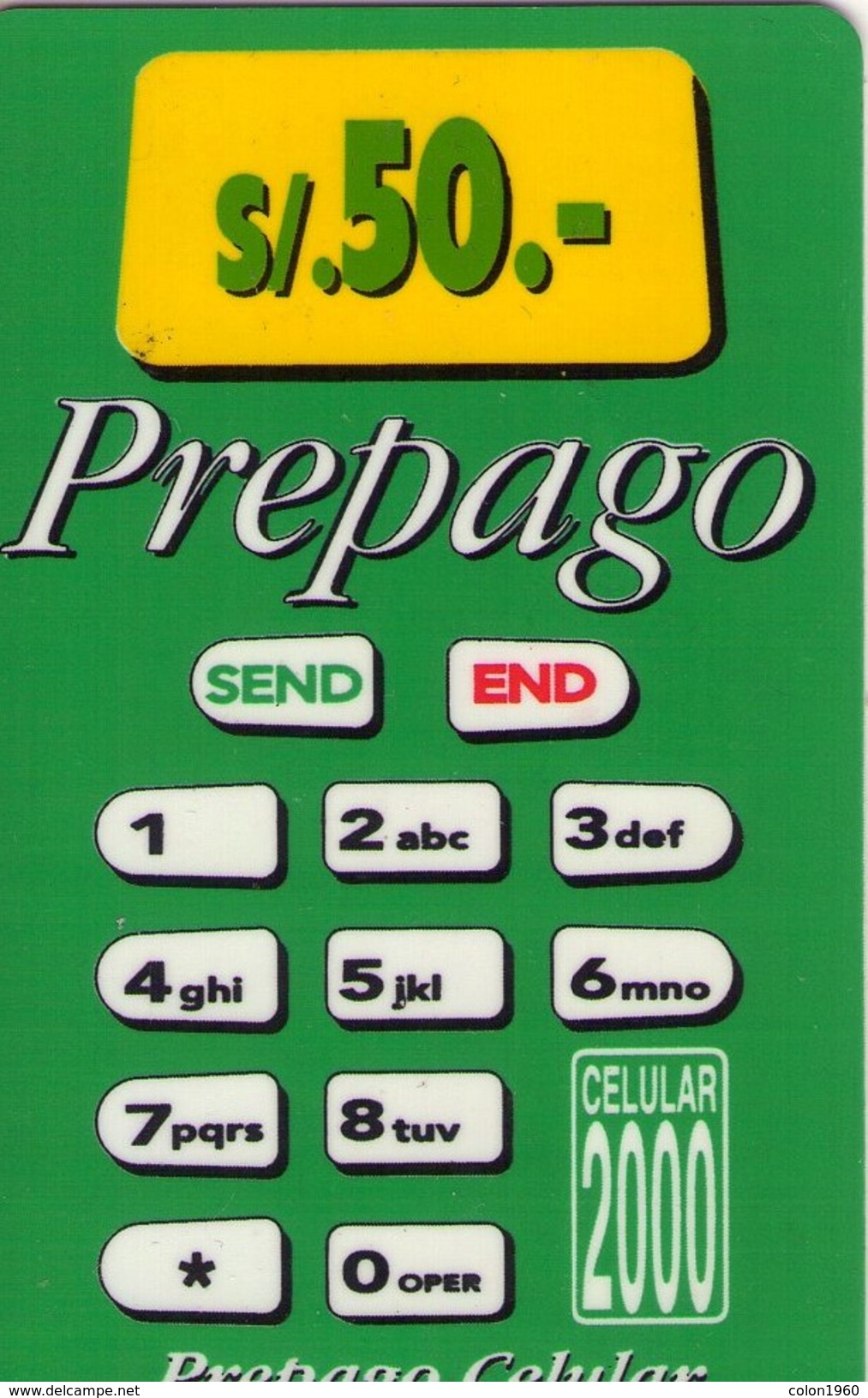 PERU. PE-BEL-REF-0002-. Green Calculator. 50 S/. 12-1999. (254) - Perú