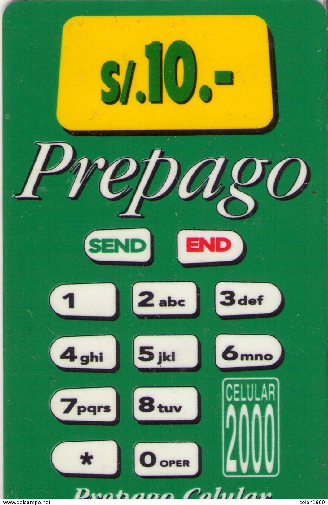 PERU. PE-BEL-REF-0001. Green Calculator. 10 S/. 1999-09. (255) - Perú