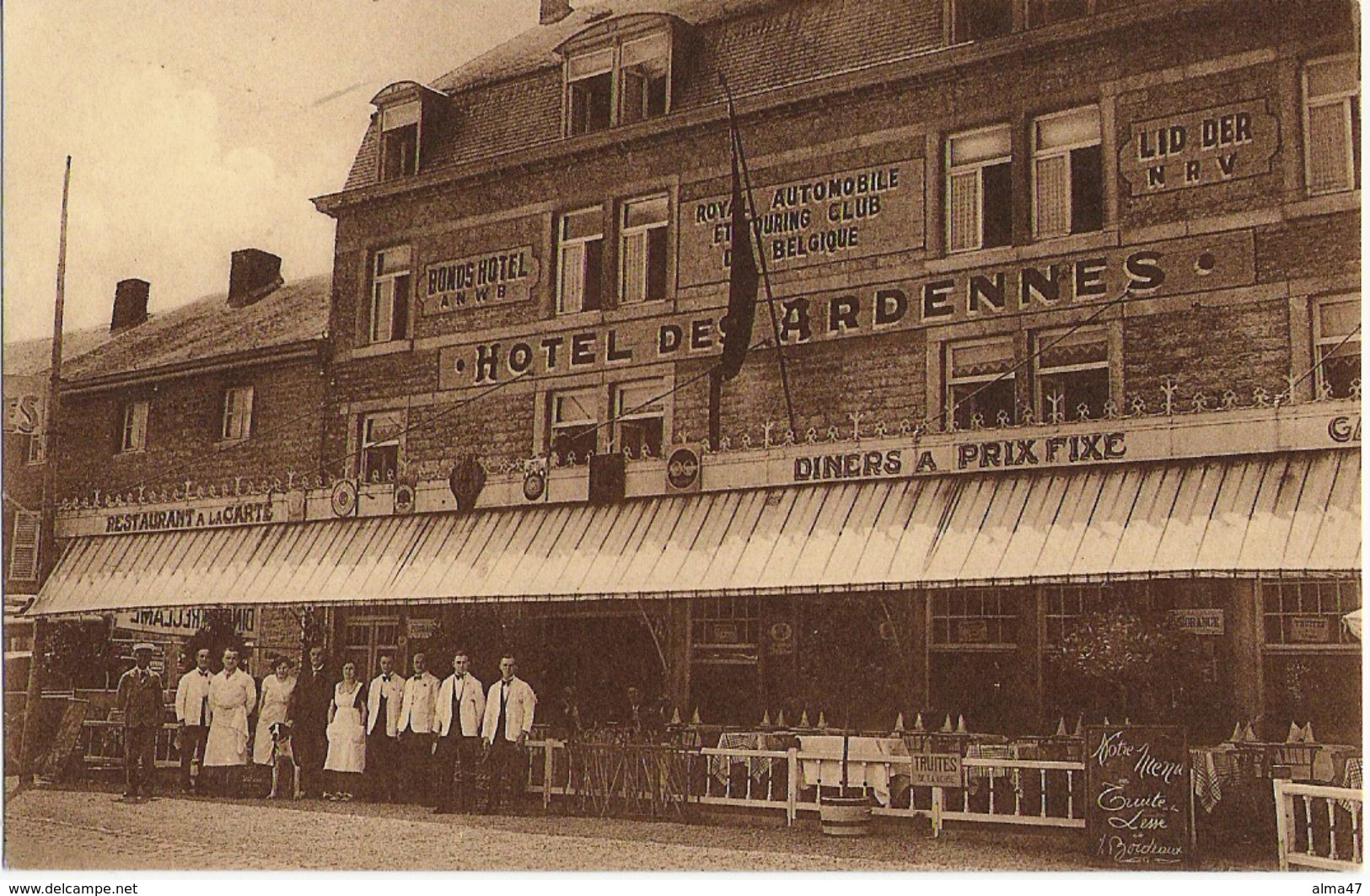 Han-sur-Lesse -  Hôtel Des Ardennes Très Animé - "Diners à Prix Fixe"! - Edit. Thill - Propriétaire A.Van Der Beke - Rochefort