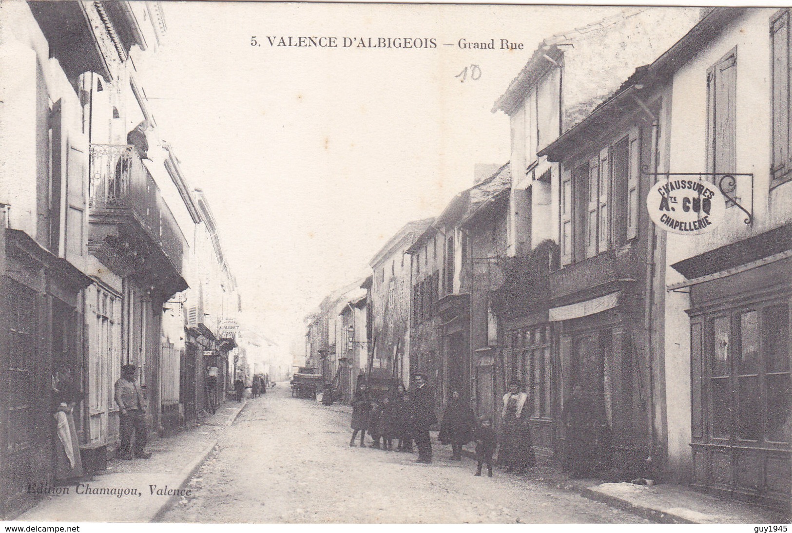 VALENCE D'ALBIGEOIS   Grand'' Rue ( Plan Animé Devant Commerce De CHAUSSURES Et CHAPELLERIE ) - Valence D'Albigeois