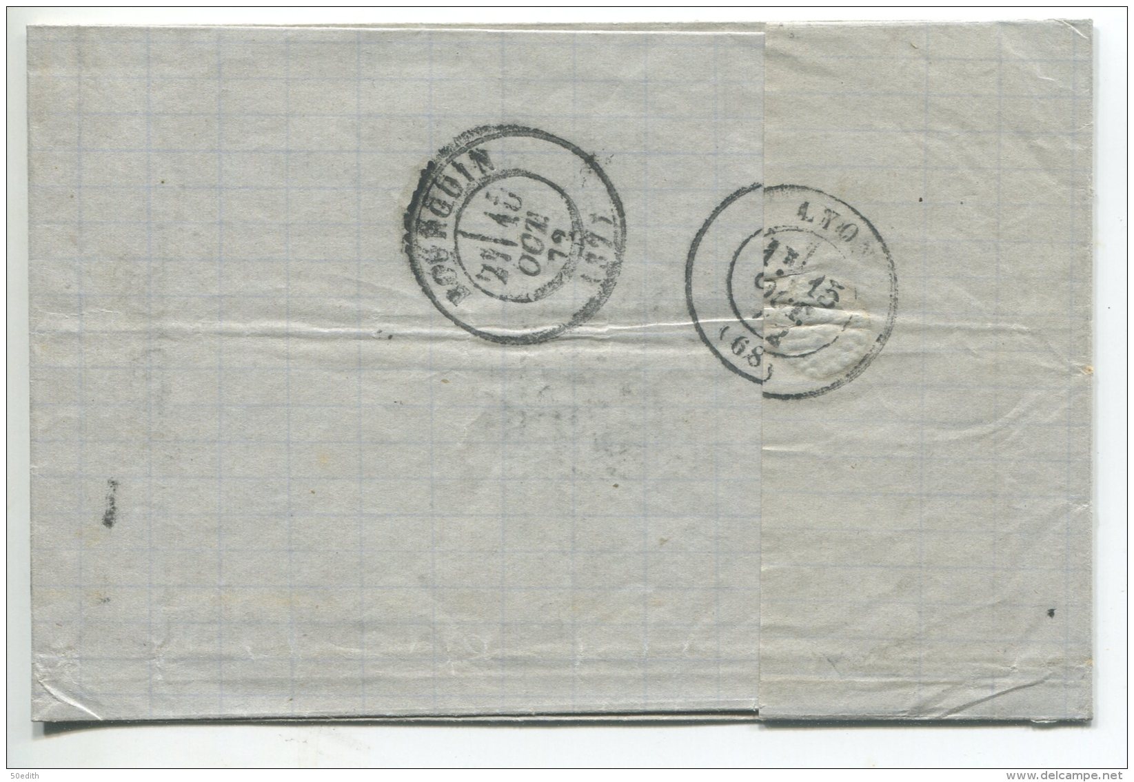 N°35 Bande De 3 + N°60 + GC 3156  / Lettre De  Roanne (loire)  Pour  Bourgoin (isère) - 1870 Siège De Paris